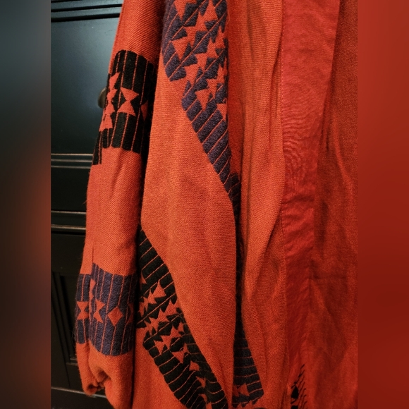 Rust Orange Cardigan With Pattern - Picture 2 of 4